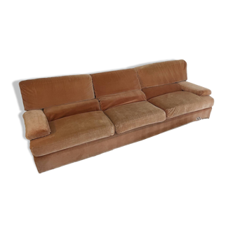 Pink velvet sofa