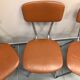 4 chaises métal et skai marron