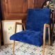 Scandinavian blue velvet armchair