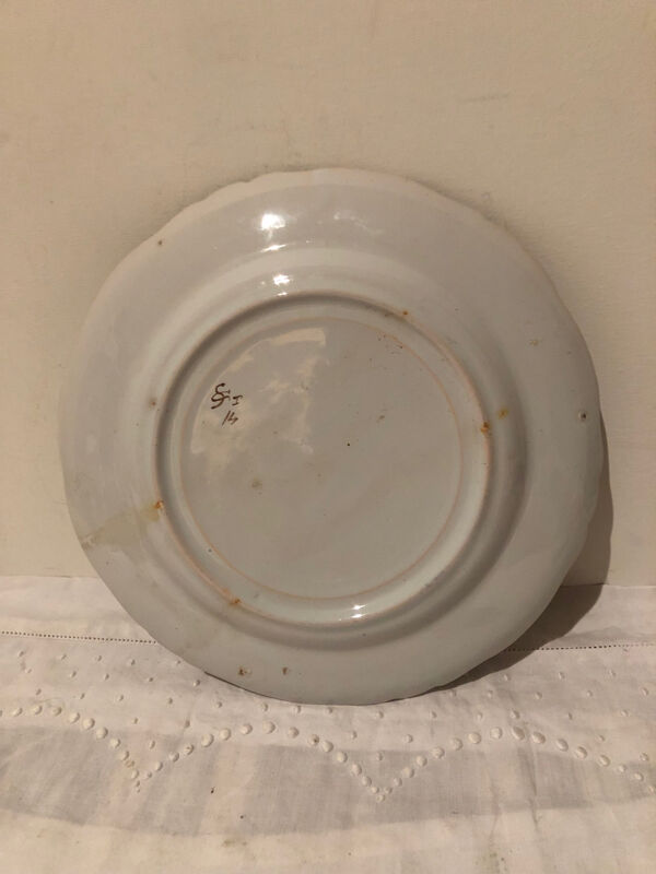 Assiette Emile Galle Saint Clément vers 1900