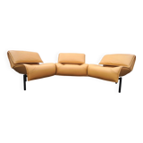 Camel leather sofa Veranda Cassina model