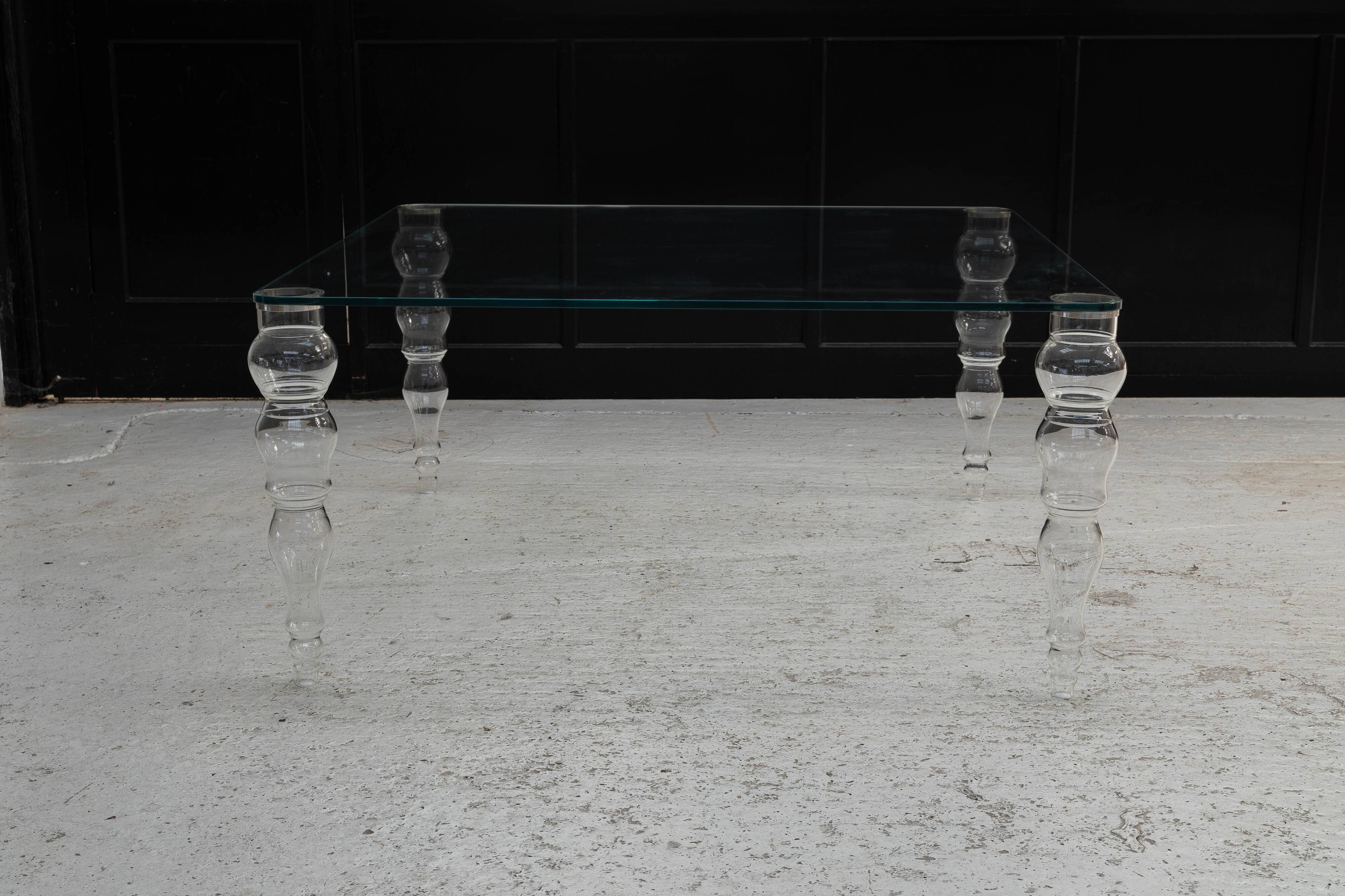 Table à manger en verre par Piero Lissoni pour Glas Italia, années 1970