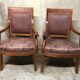 Paire de fauteuils à crosses Empire 19eme