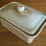 Vintage stoneware butter dish Village CNP with lid