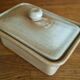 Vintage stoneware butter dish Village CNP with lid