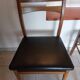 5 Scandinavian style chairs, wood and black faux leather.