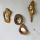 Set de 4 miroirs organiques brutalistes en bois années 50