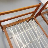 Pair of vintage stackable daybeds in oak wood and metal from the 60s