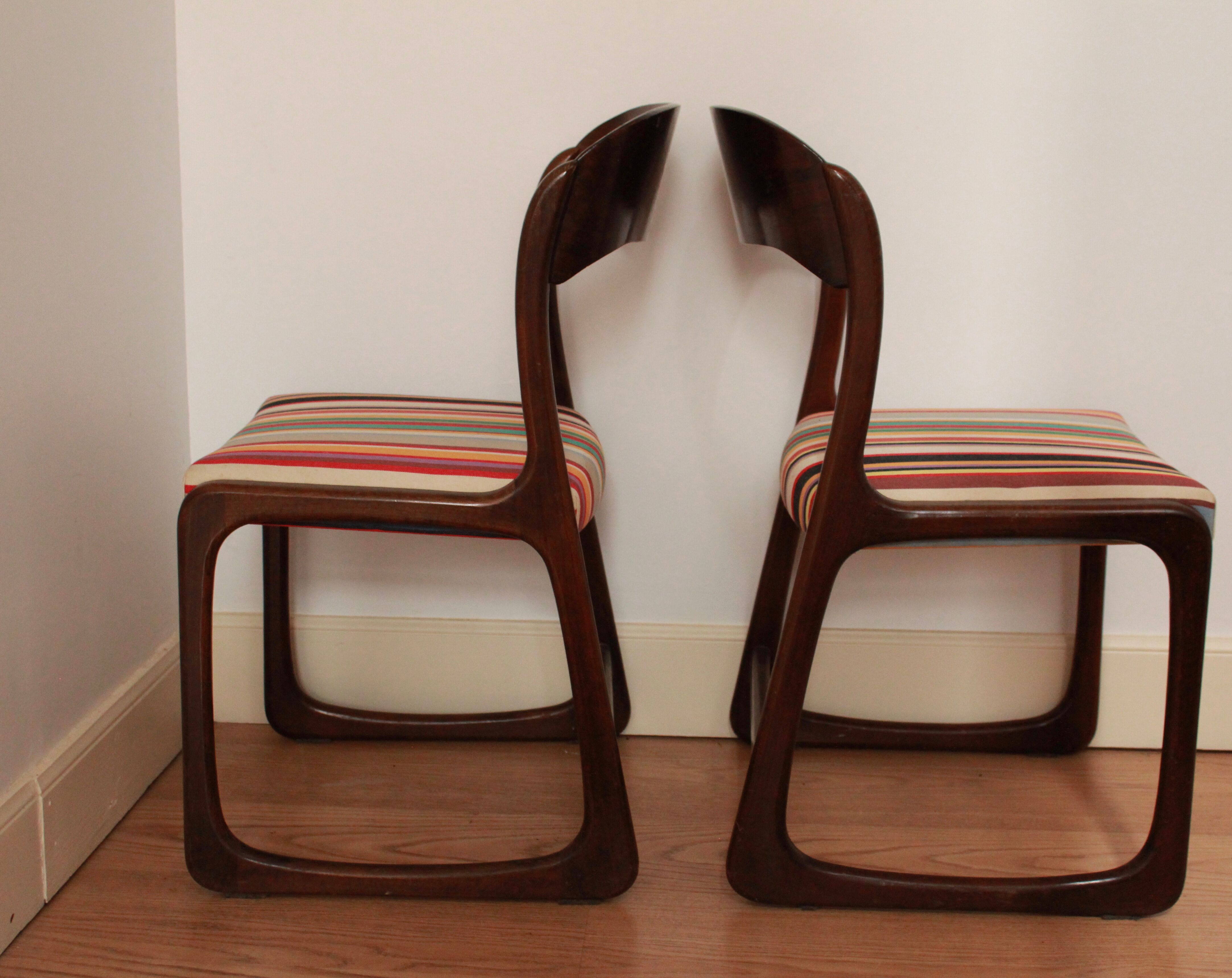 Pair of two chairs sled baumann