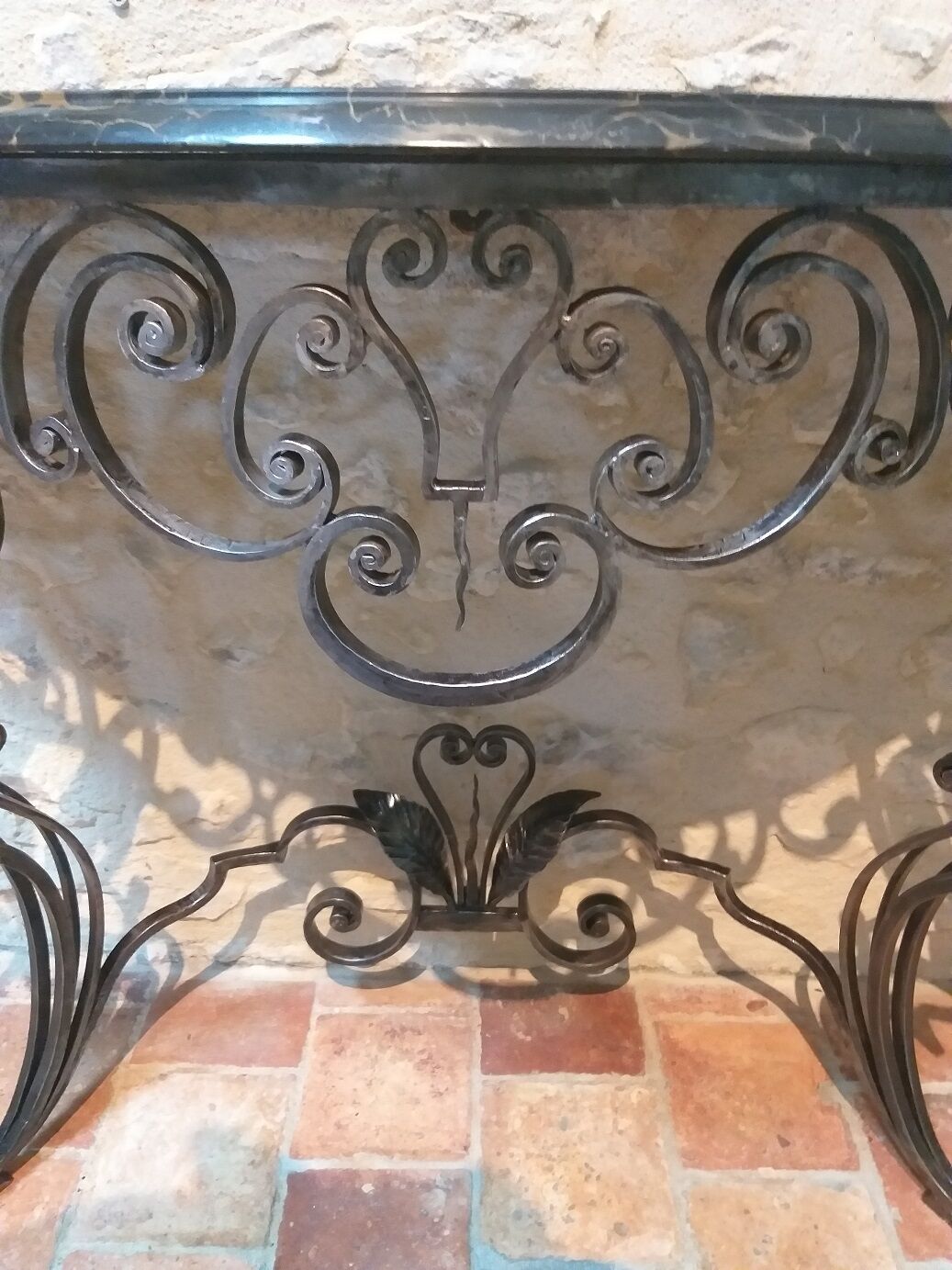 Forged iron console