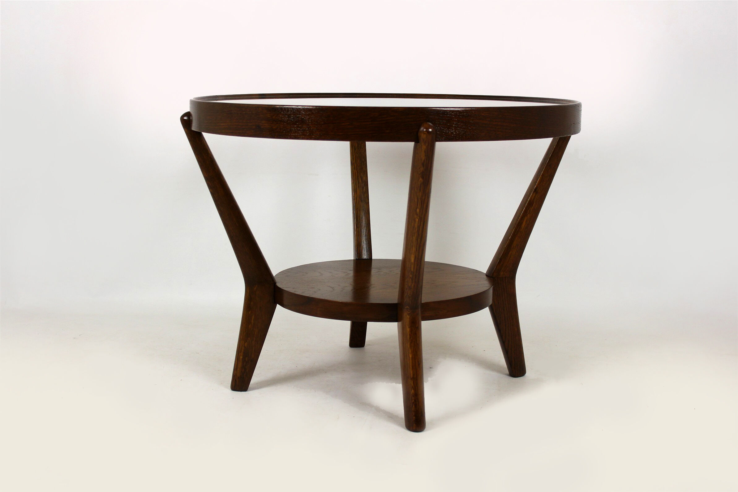 Round Coffee Table by Karel Koželka & Antonin Kropáček for Interier Praha, 1940s