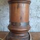 Antique turned wood lamp with engraved brass, Royal Adelaide.