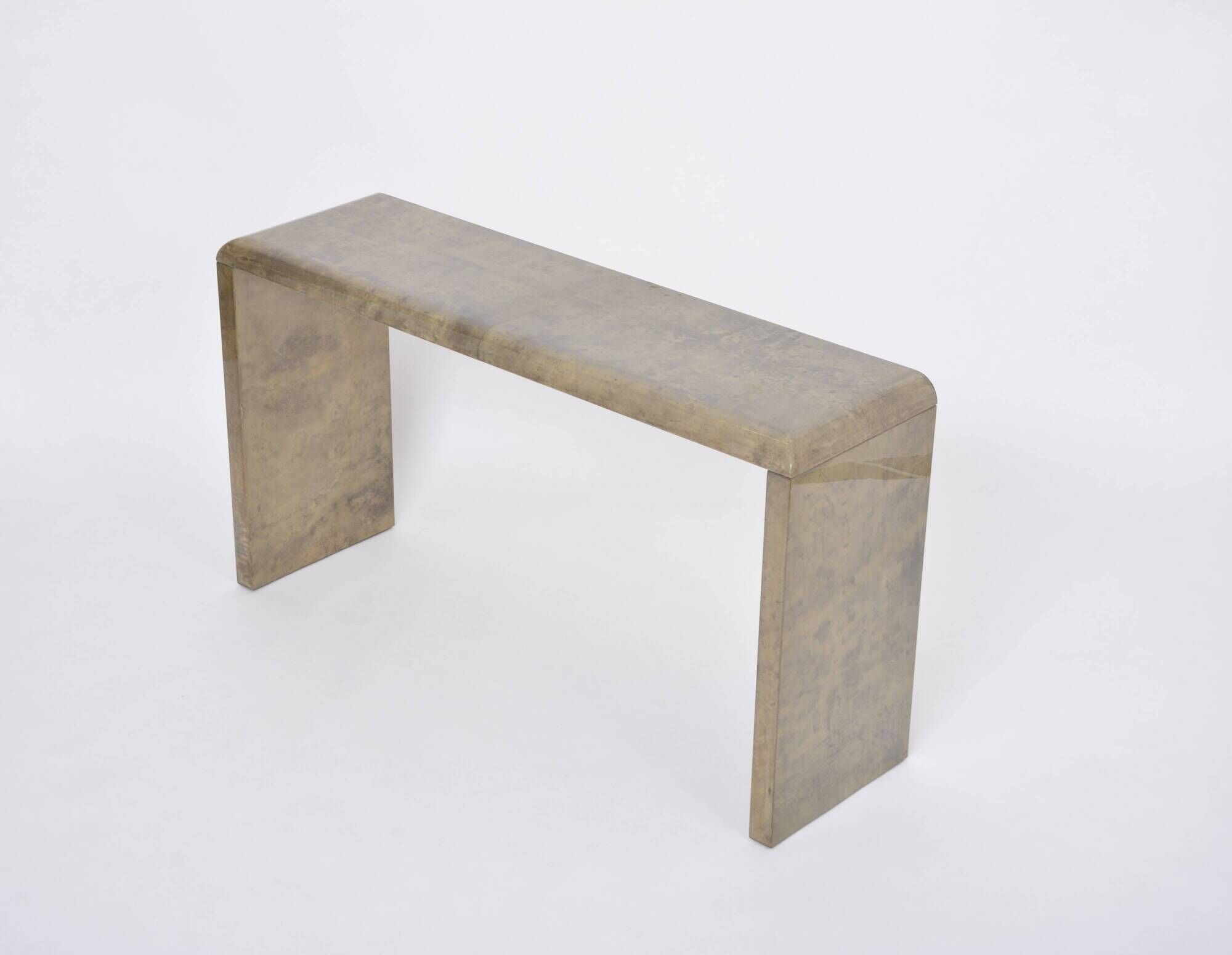 Mid-Century Modern Console Table Made of Laquered Goat Skin by Aldo Tura