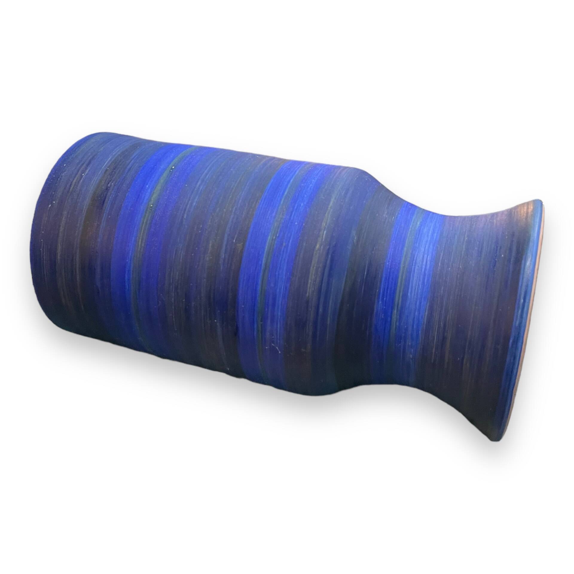 Georges Cueille Blue Vase with Rotating Decor