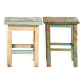 Tables de chevet anciennes en bois de pin – Europe centrale, vers 1940 #4