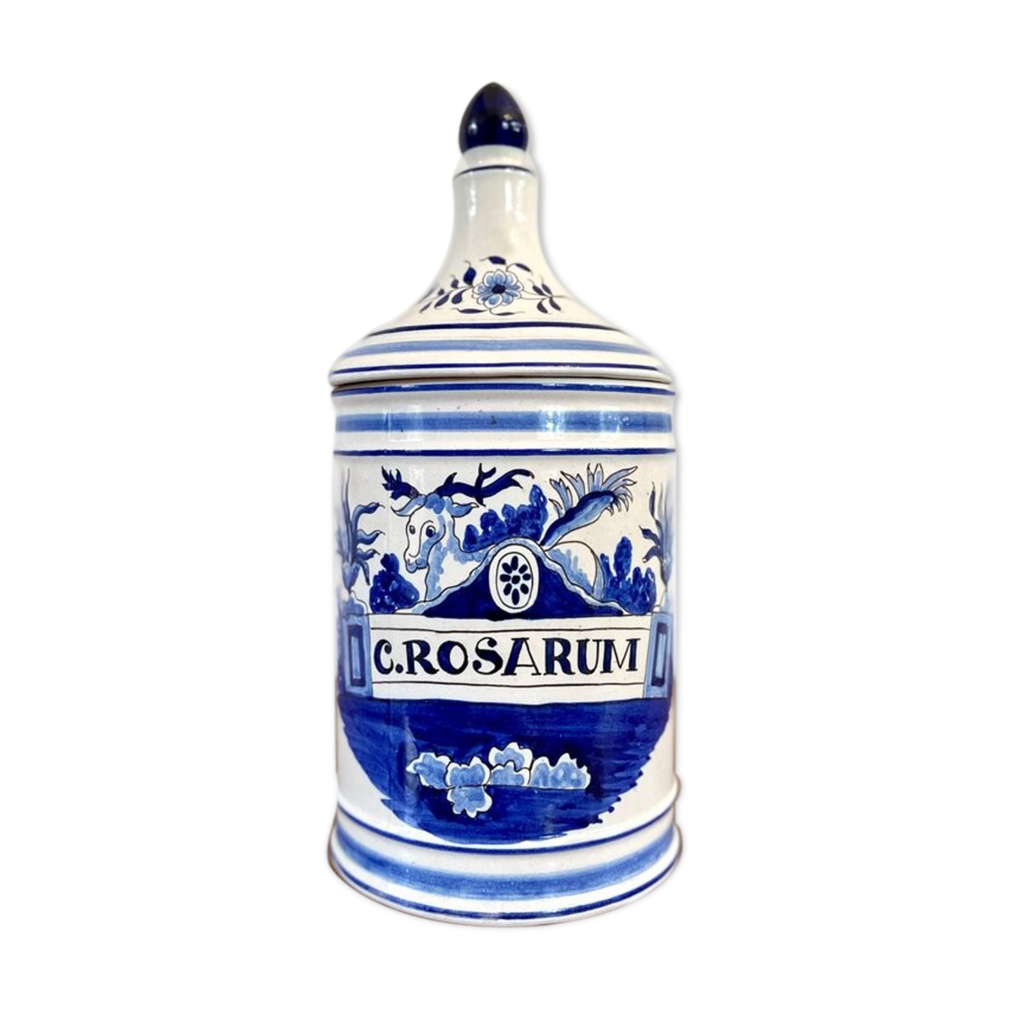 Blue earthenware jar C. Rosarum