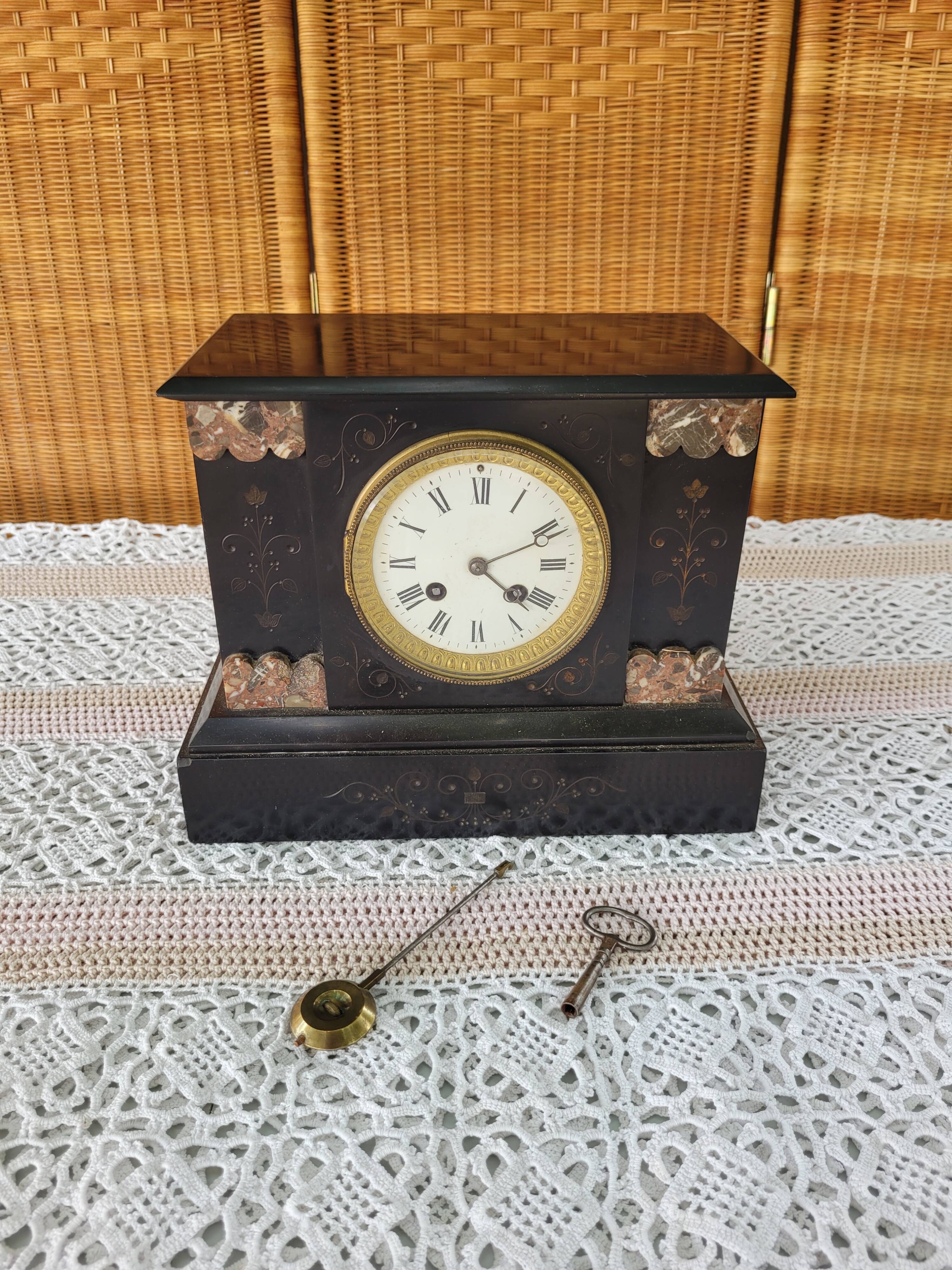 Black marble clock