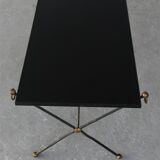 Table of metal and smoked glass style 1940