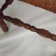 Antique French Turned Wooden Bobbin Chair with Rush Seat