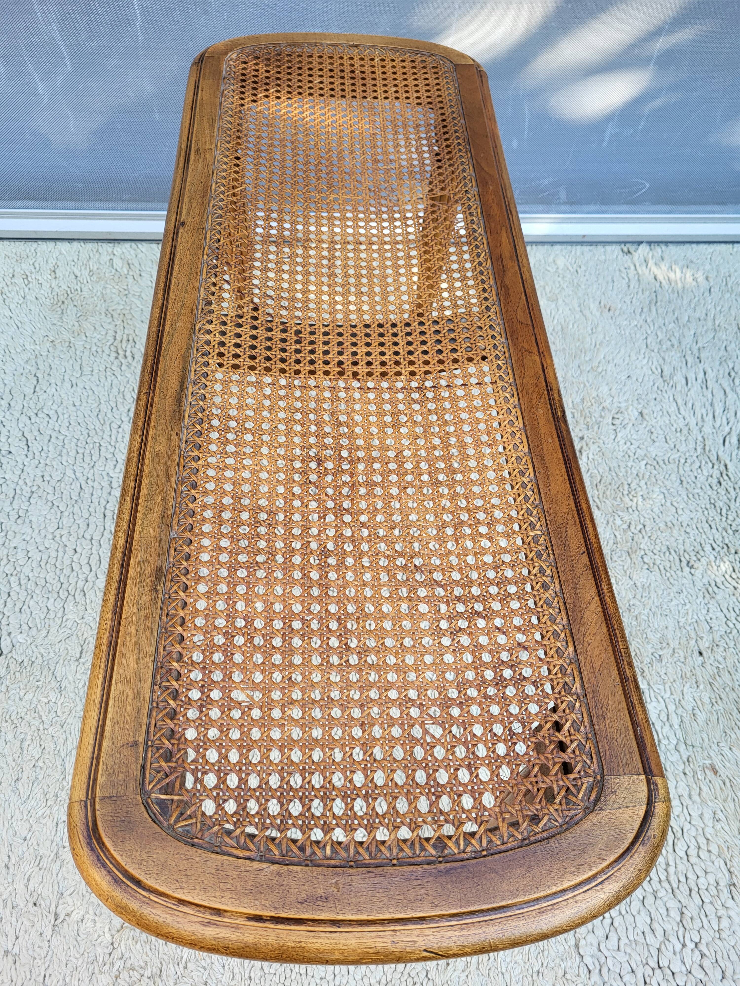 Louis XVI style piano bench in wood and cane