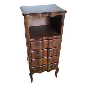 Antique 4-drawer entryway chest of drawers and retractable shelf
