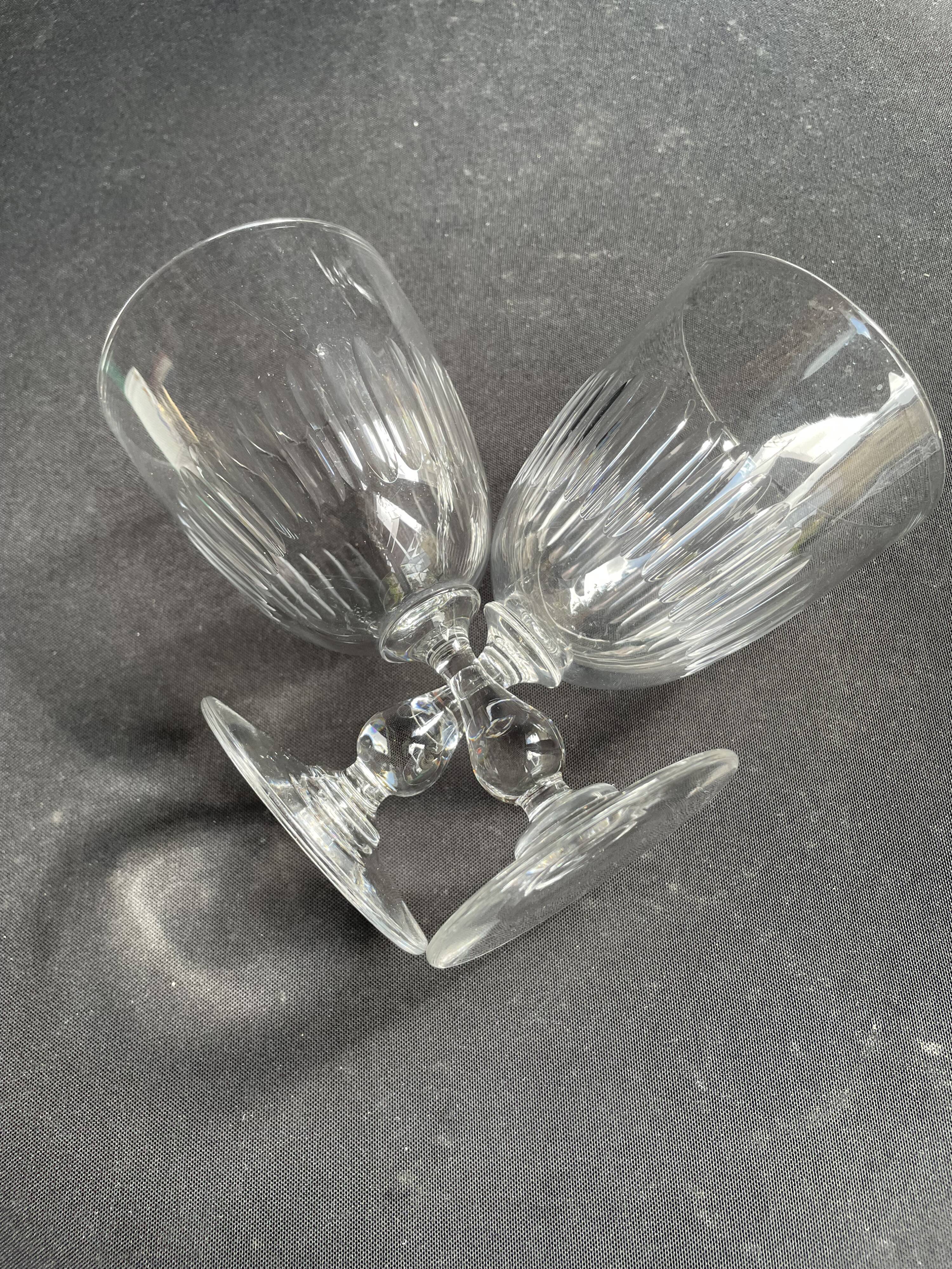 3 Water glasses – Blown and cut crystal