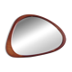 Contemporary oval mirror in teak finish