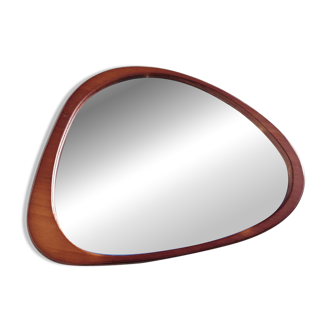 Miroir contemporain ovoïde teinte teck