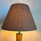 Art Deco table lamp in wood and silver metal