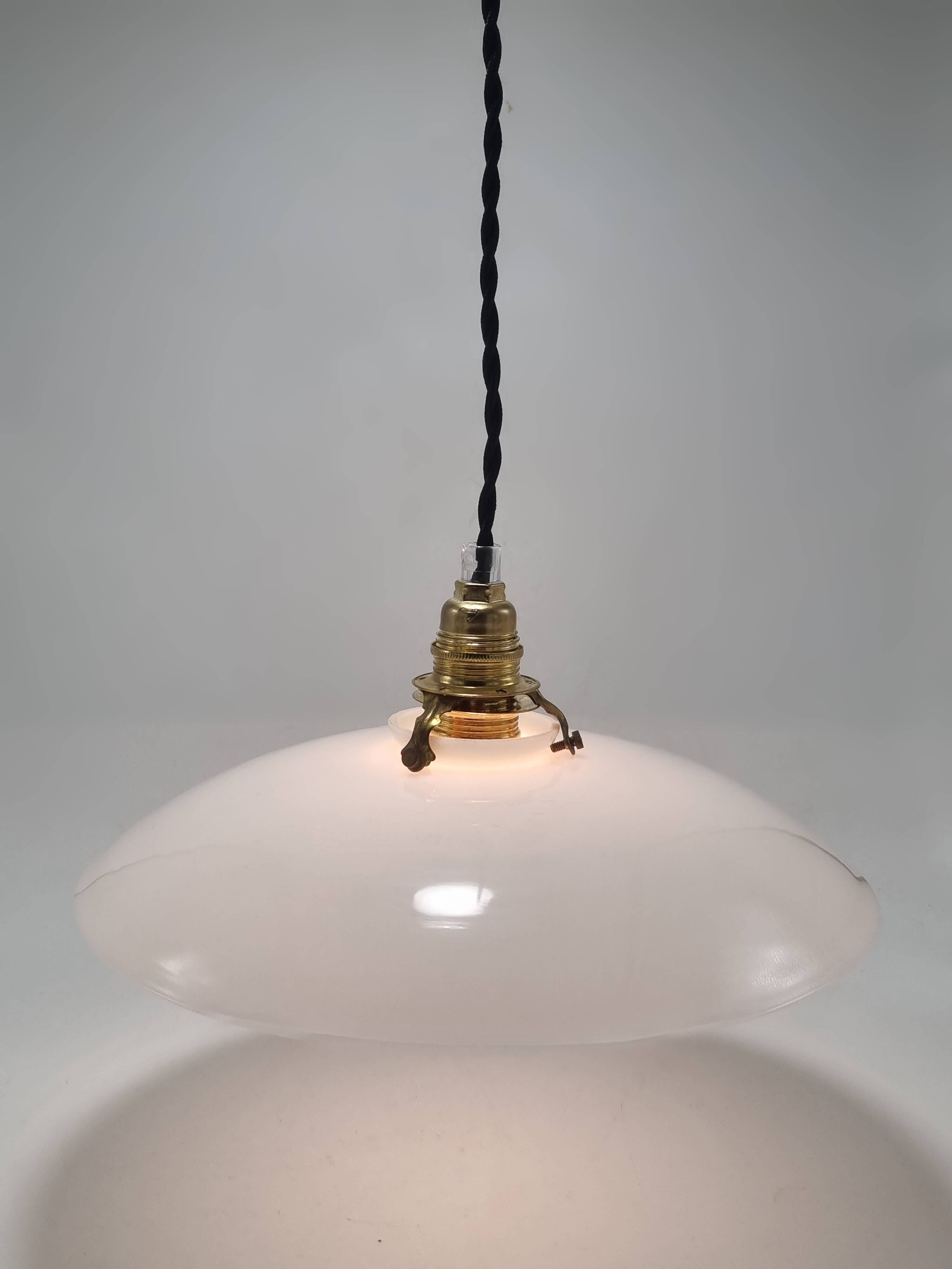 Opaline glass pendant light