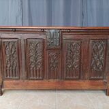 Old gothic oak chest