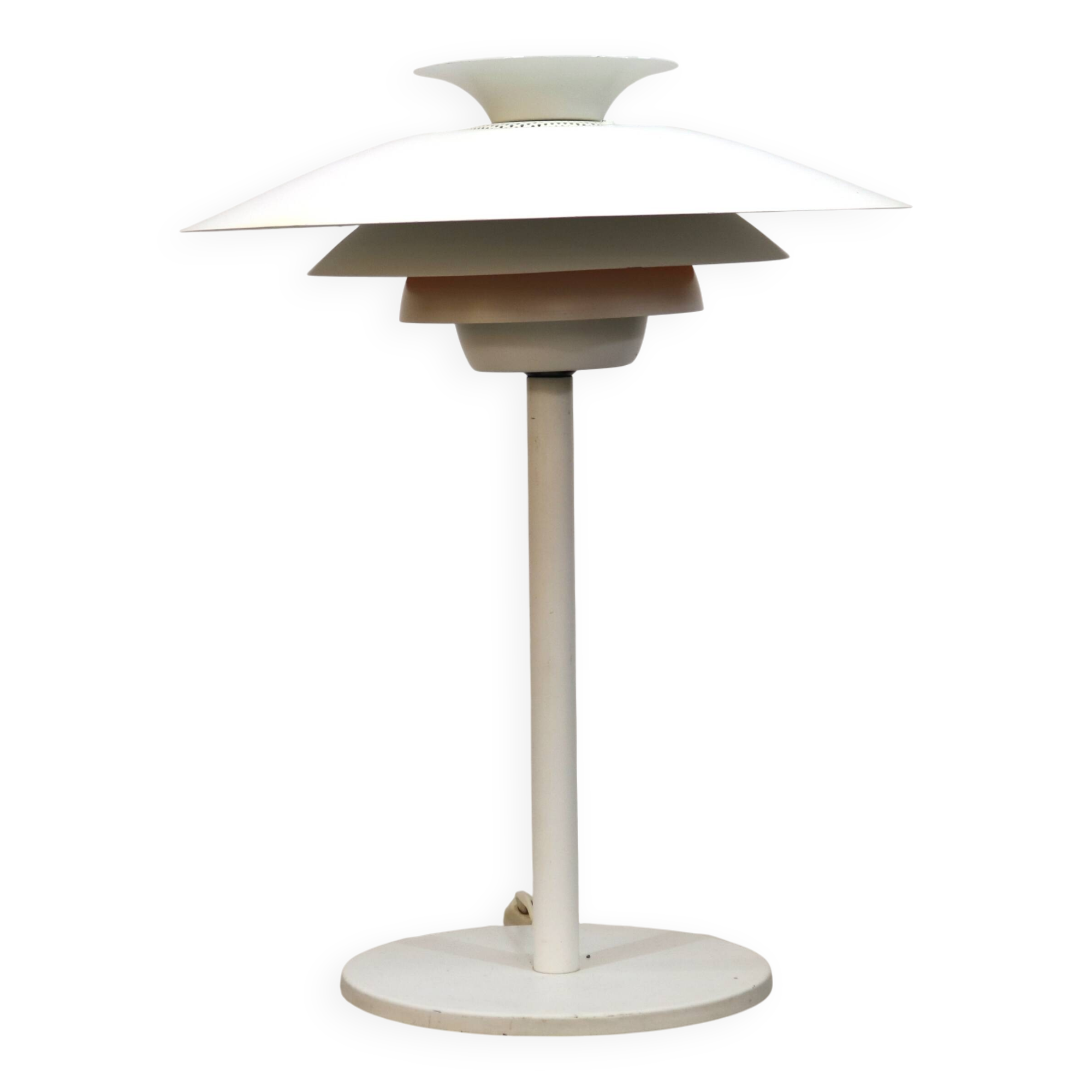 White vintage Danish desk lamp by Jeka Metaltryk - Model Sofie - Denmark 70s