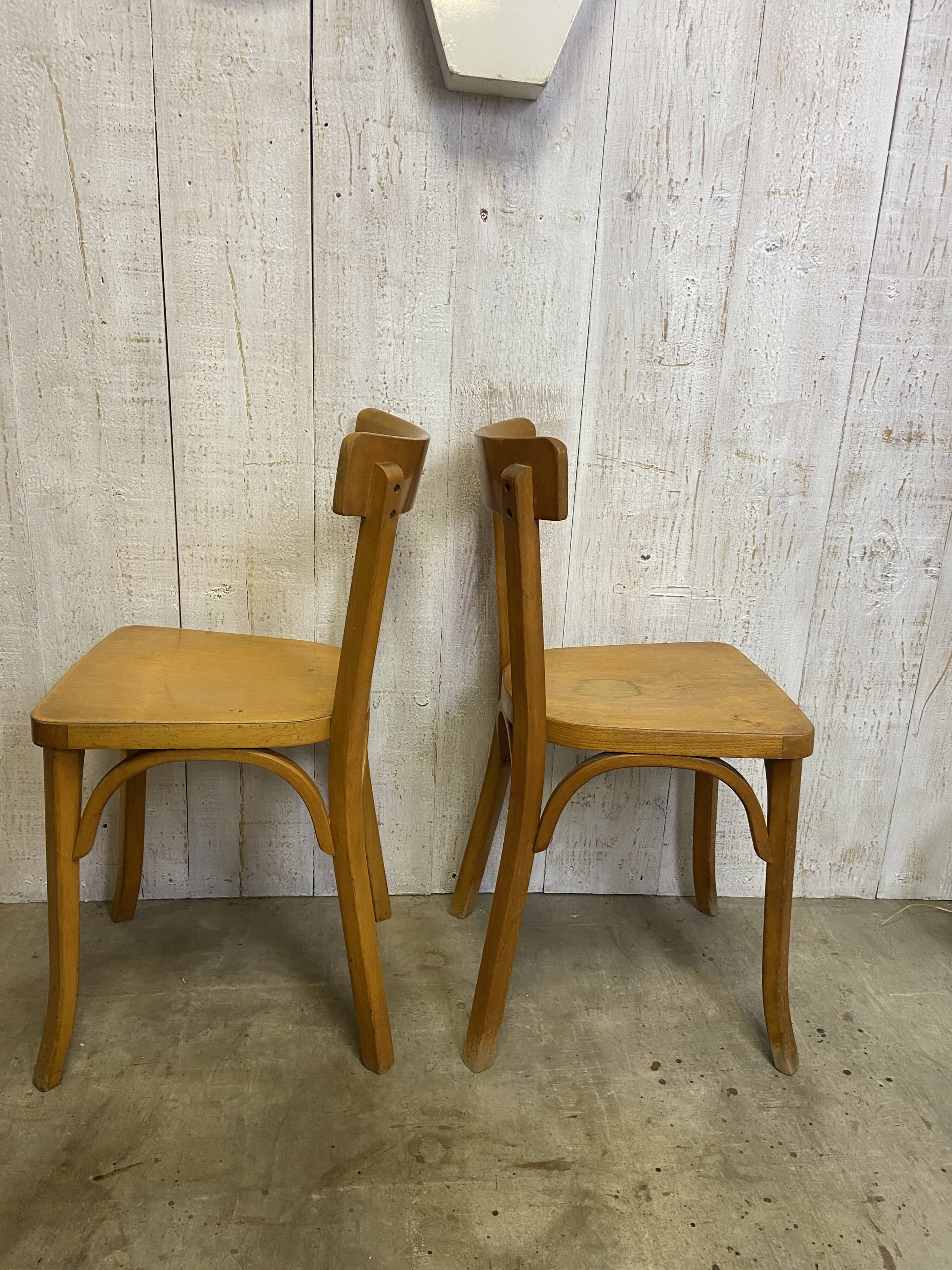 Série de 3 chaises bistrot Baumann