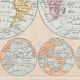 Planche ancienne mappemonde 1898