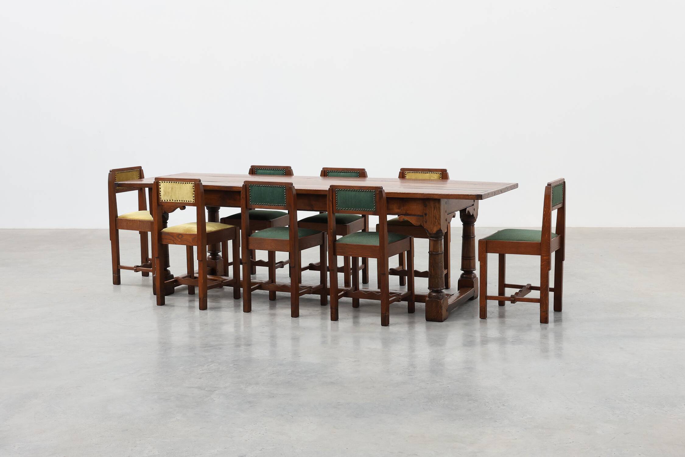 Grande table à manger en chêne français, style Renaissance, vers 1880