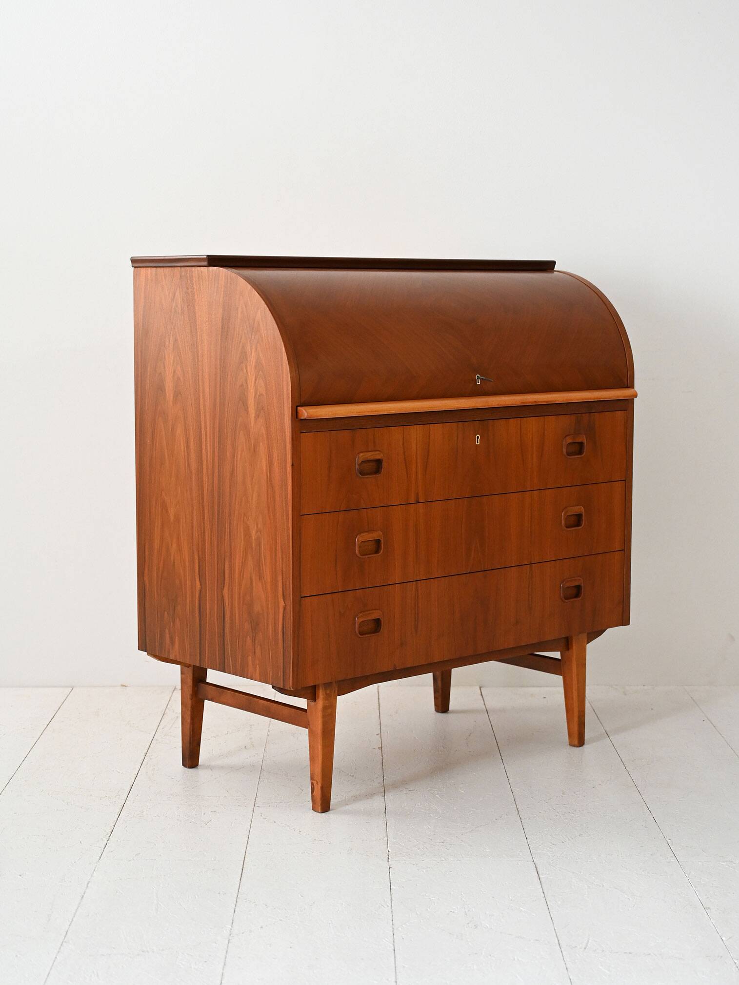 Bureau Secrétaire Vintage Scandinave en Teck