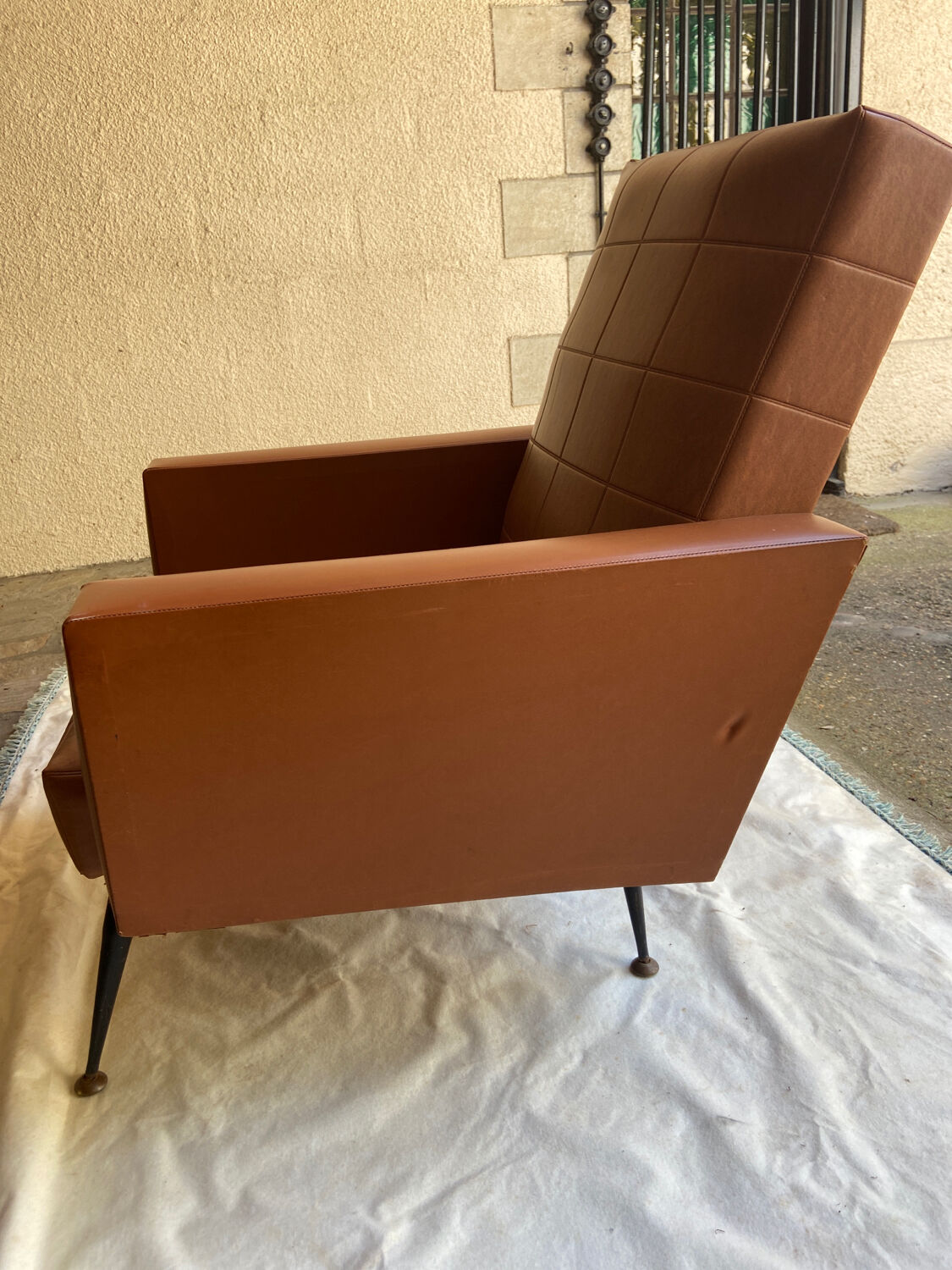 Pair of skaï armchairs