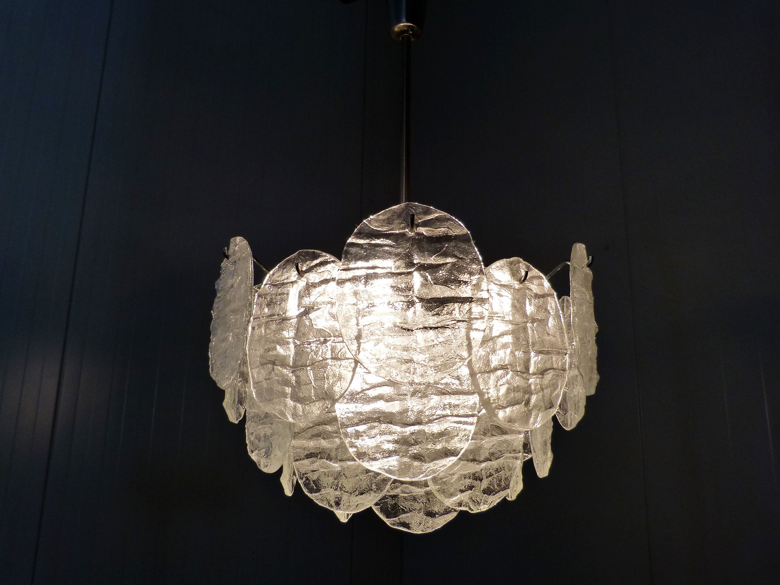 Kalmar candlestick with ice glass discs 1960's