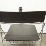 Set of 3 minimalist X line chairs by Niels Jorgen Haugesen.