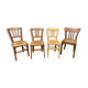 Lot 4 Bistro chairs mismatched wood curved Brasserie