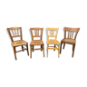 Lot 4 chaises bistrot dépareillé bois courbé brasserie