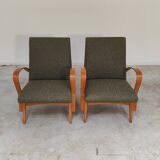 Pair of lounge chairs restored by Frantisek Jirak for Tatra
