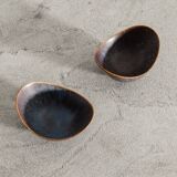 Pair of Swedish Ceramic Blue Berown Bowls by Gunnar Nylund, 1950s