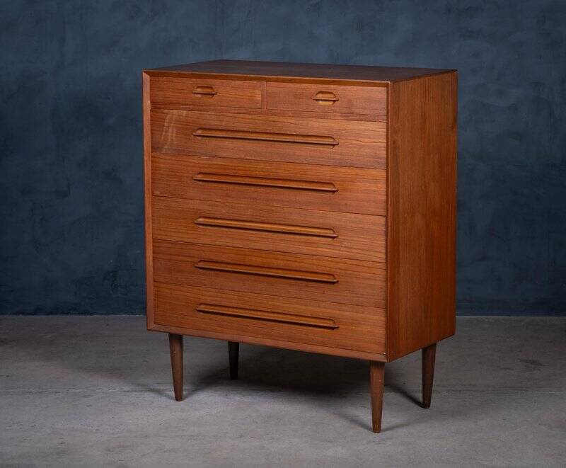 Teak 7-Drawer Chest attributed to Ejvind A. Johansson, 1960s