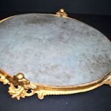 Antique mirror tray Centerpiece mainly in bronze and mercury glass