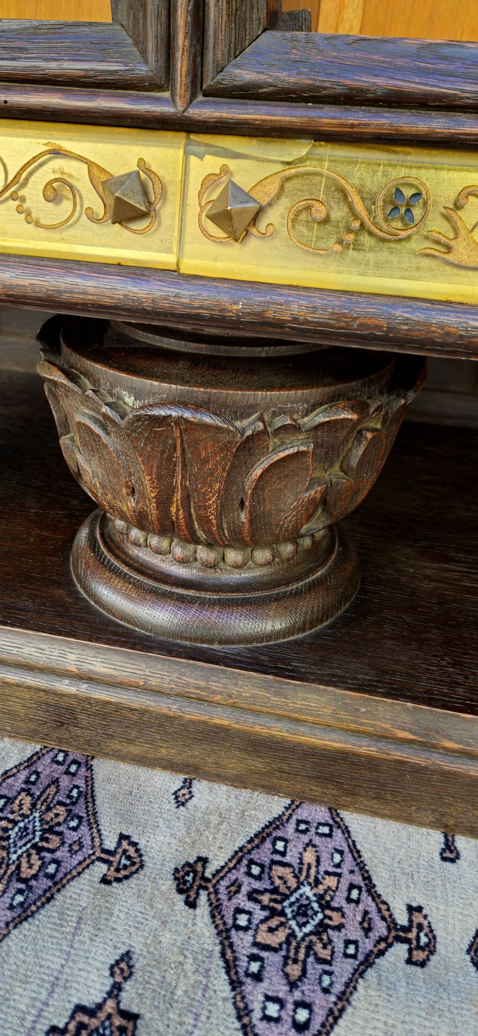Enfilade époque Art Déco en verre gravé polychrome