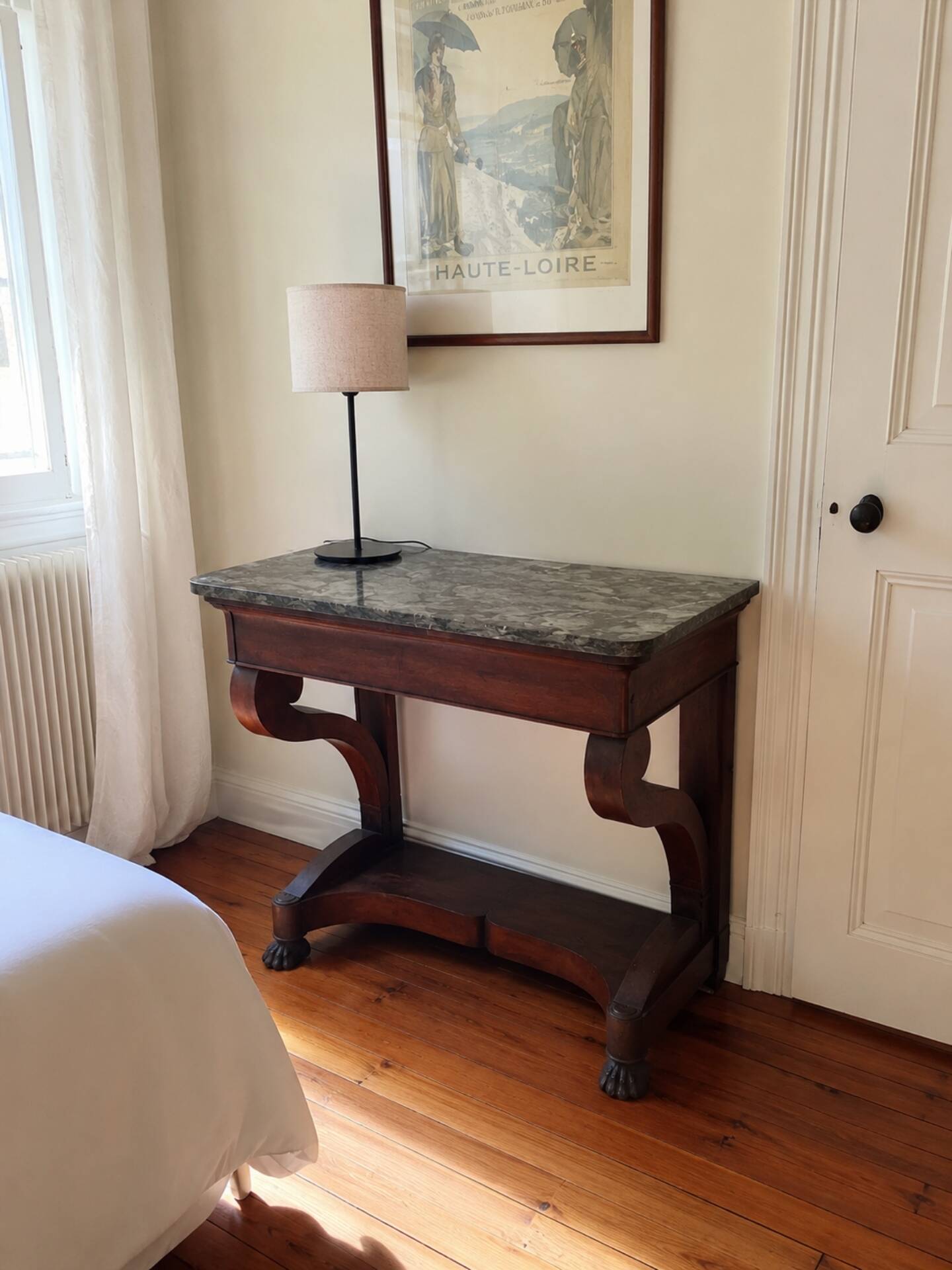 Beautiful Louis Philippe wood and marble console.