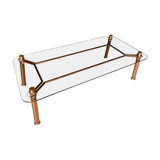 Table basse vintage cuivree 1950