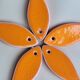 Orange glazed ceramic trifle 5 fish