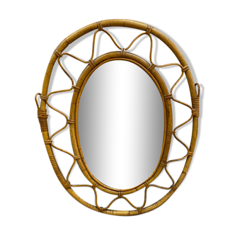 Rattan mirror